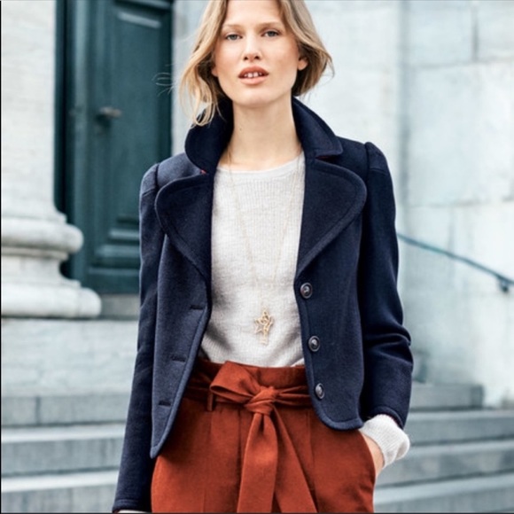 Boden Jackets & Blazers - Boden Horsell navy blue wool coat jacket Sz 6 NWT